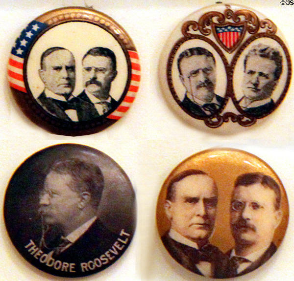 Theodore Roosevelt campaign buttons (at Hayes Presidential Center). Fremont, OH.
