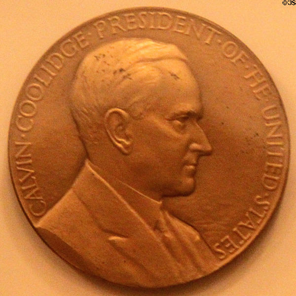 Calvin Coolidge (1923-1929) medal (at Hayes Presidential Center). Fremont, OH.