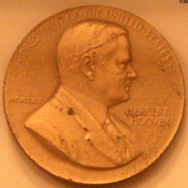 Herbert Clark Hoover (1929-1933) medal (at Hayes Presidential Center). Fremont, OH.