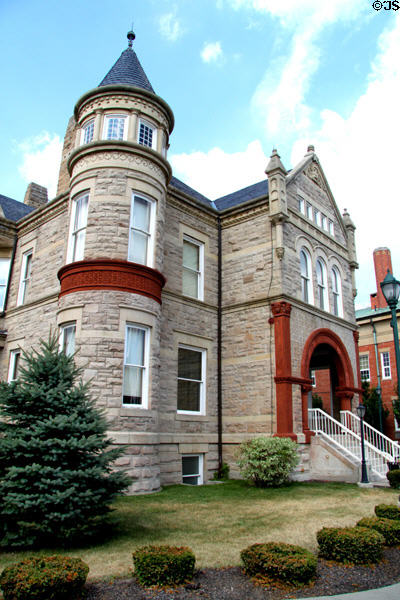Sandusky County Jail & Sheriff's House (622 Croghan St.). Fremont, OH. Style: Romanesque, Queen Anne. Architect: John Carlton Johnson & Theodore Brockman. On National Register.