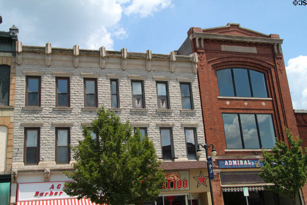 Italianate & Donahue heritage buildings (114-126 Columbus Ave.). Sandusky, OH.