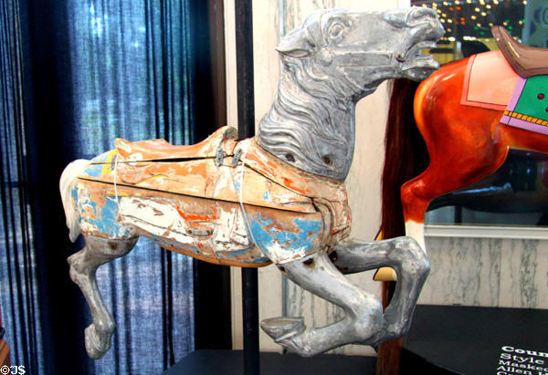 Carousel horse (Half-and-Half wood & aluminum) (c1930) by Allan Herschell at Merry-Go-Round Museum. Sandusky, OH.