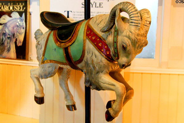 Coney Island style carousel jumping ram (c1910) by Charles Looff at Merry-Go-Round Museum. Sandusky, OH.