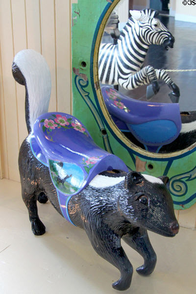 Carousel skunk (2009) by Carousel Works of Mansfield, OH at Merry-Go-Round Museum. Sandusky, OH.