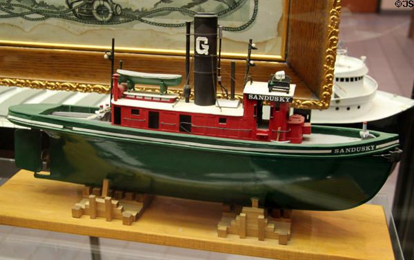 Model of steam tug Sandusky (1912) at Sandusky Maritime Museum. Sandusky, OH.