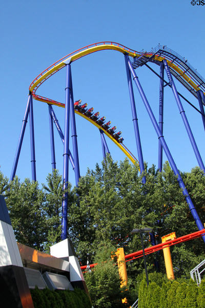 Mantis stand-up roller coaster at Cedar Point. Sandusky, OH.
