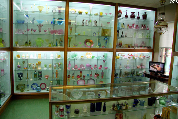 Glass collection at Milan Historical Museum. Milan, OH.