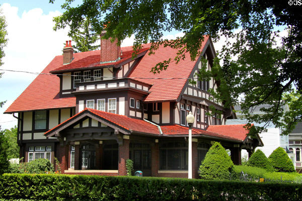 Tudor-style house (c1917) (128 Sycamore St.). Tiffin, OH.