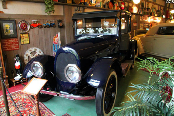Holmes Series 4, 4-passenger coupe (1922) along with auto memorabilia at Canton Classic Car Museum. Canton, OH.