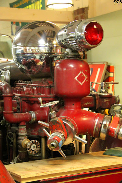 Front end details of Ahrens-Fox Piston Pumper Model I-T (1937) at Canton Classic Car Museum. Canton, OH.