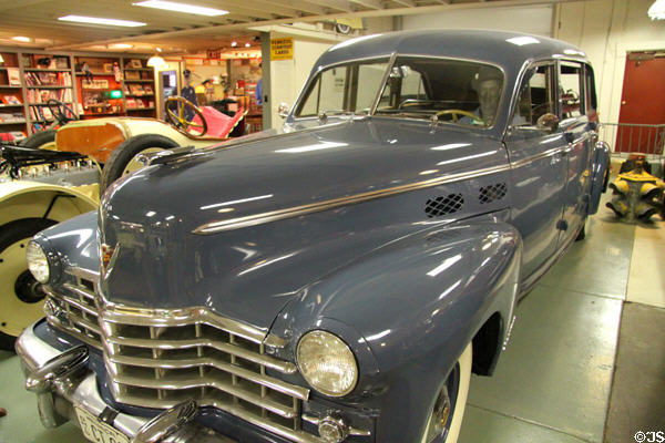 Cadillac 12 Passenger Limousine (1947), custom manufactured & used by Broadmoor Hotel for tour rides up Pikes Peak, at Canton Classic Car Museum. Canton, OH.