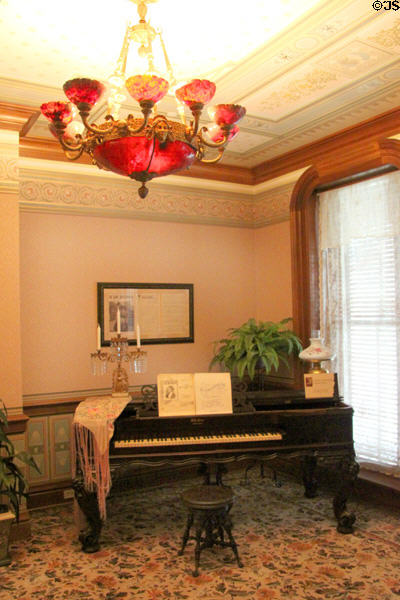 Piano by Weber of New York belonging to Ida Saxton McKinley in parlor at Ida Saxton McKinley Historic House. Canton, OH.