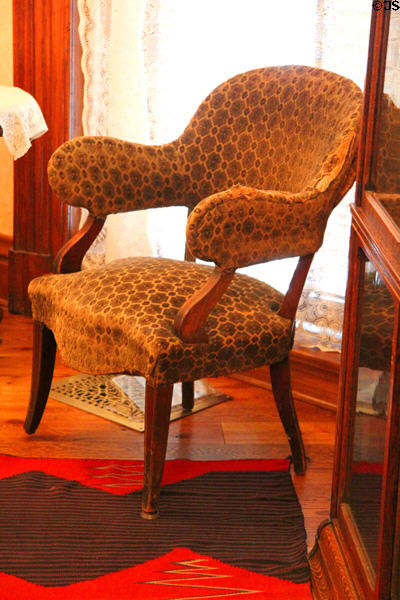 President McKinley's armchair in library at Ida Saxton McKinley Historic House. Canton, OH.