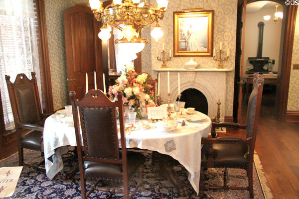 Dining room at Ida Saxton McKinley Historic House. Canton, OH.