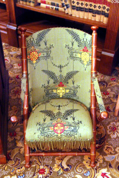 Folding chair in President McKinley's study at Ida Saxton McKinley Historic House. Canton, OH.