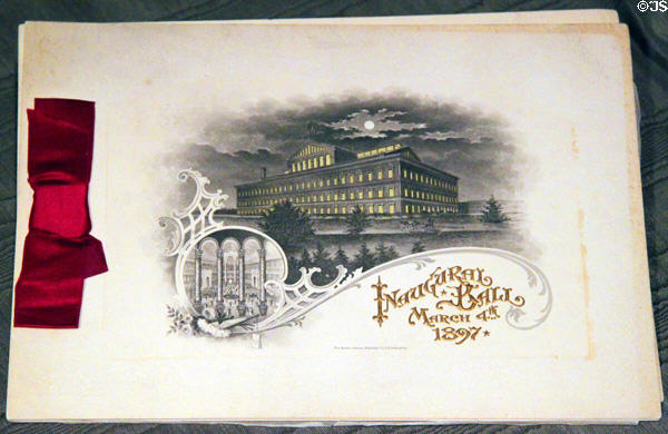 Inaugural Ball (March 4, 1897) souvenir program at Ida Saxton McKinley Historic House. Canton, OH.