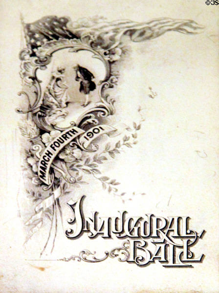 Inaugural Ball of March 1901 commemorative card at William McKinley Presidential Museum & Library. Canton, OH.