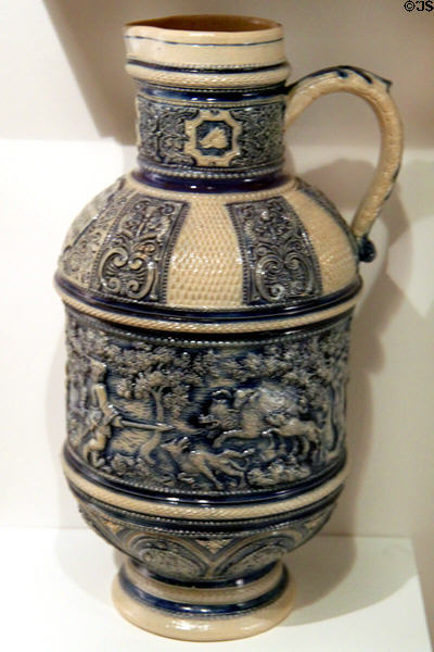 German salt glaze decorative jug sent to President McKinley at William McKinley Presidential Museum & Library. Canton, OH.