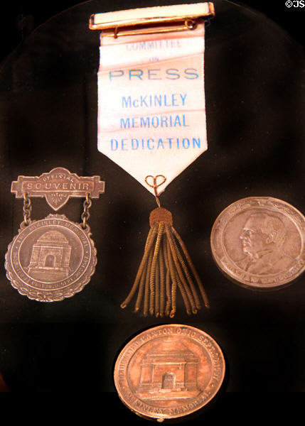 Metals & ribbon from the McKinley Memorial dedication at William McKinley Presidential Museum & Library. Canton, OH.