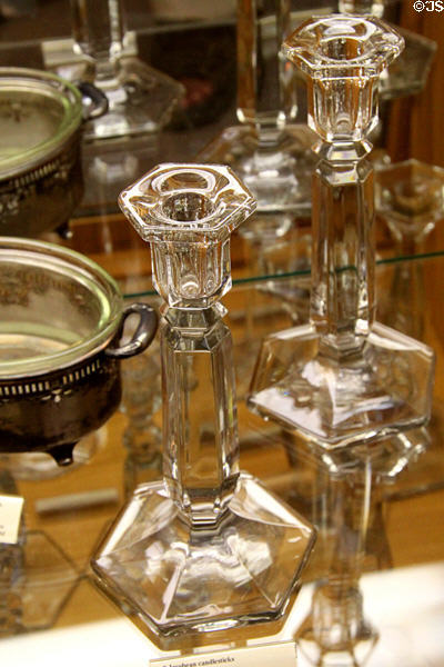 Jacobean & Canterbury candlestick models at National Heisey Glass Museum. Newark, OH.
