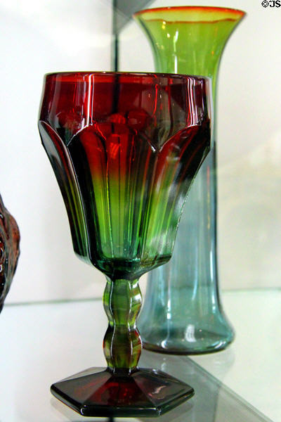 Rubina goblet (c1925-late 20s) at National Museum of Cambridge Glass. Cambridge, OH.