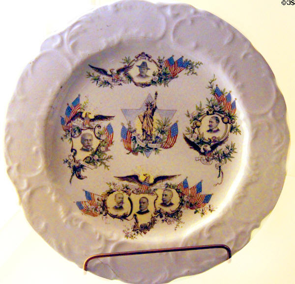 Spanish American War (aka Cuban War) souvenir plate (c1898) at Museum of Ceramics. East Liverpool, OH.