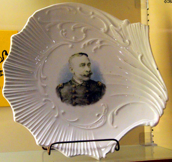 Admiral George Dewey Spanish American War souvenir plate (1899) by ELPCO WACO China at Museum of Ceramics. East Liverpool, OH.