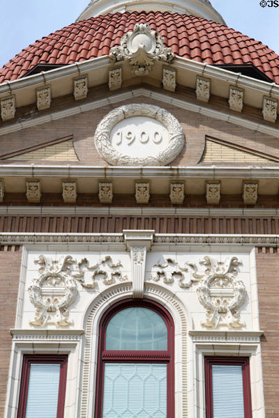 Detail of East Liverpool Carnegie Public Library (1900). East Liverpool, OH.