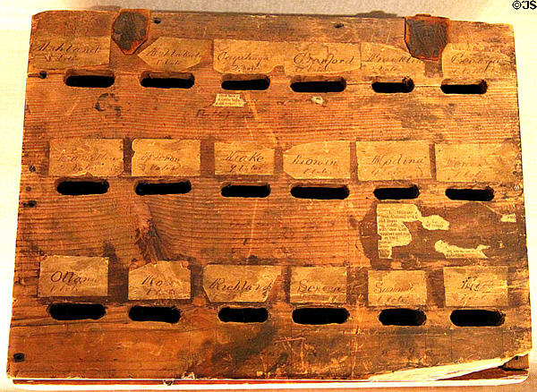 Civil War-era ballot box (1863) used by Ohio infantry while in Virginia at museum of Ohio State Capitol. Columbus, OH.