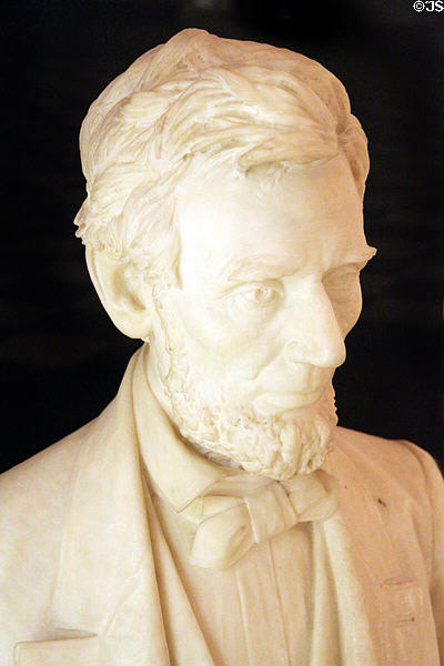 Bust of Abraham Lincoln (1890) by Charles Niehaus at museum of Ohio State Capitol. Columbus, OH.
