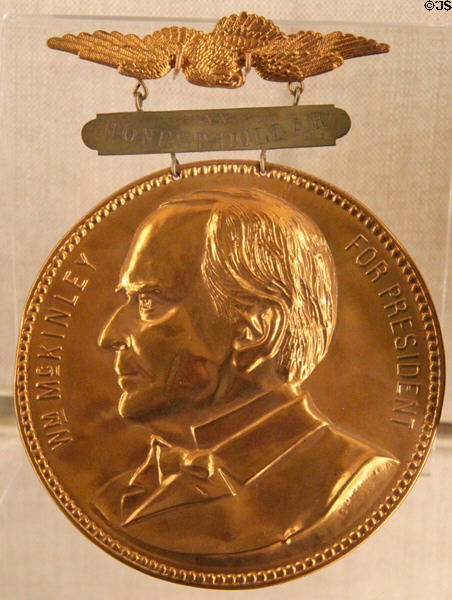W.M. McKinley for President medal (1895) at museum of Ohio State Capitol. Columbus, OH.
