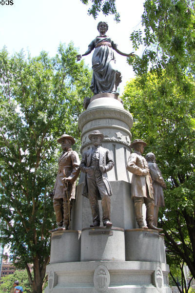 These Are My Jewels statue (1893) by Levi Tucker Schofield created for Columbian Exposition showing seven Civil War notables from Ohio on grounds of Ohio State Capitol. Columbus, OH.