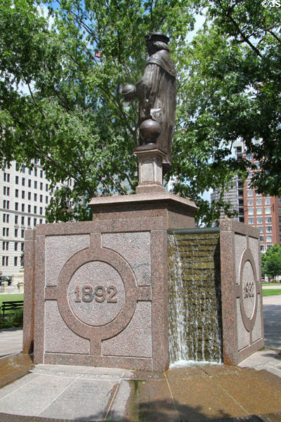 Christopher Columbus memorial (1892) at Ohio State Capitol. Columbus, OH.