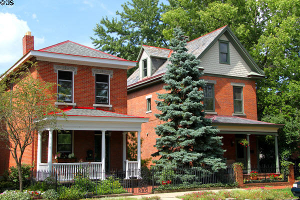 German Village heritage houses (1920 & 1888) (140 & 144 Reinhard Ave.). Columbus, OH.