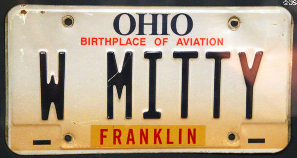 Walter Mitty Ohio license plate at The James Thurber House. Columbus, OH.