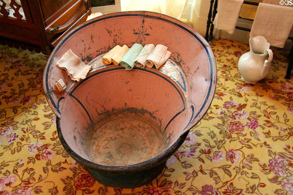 Round tin bathtub at Kelton House Museum. Columbus, OH.