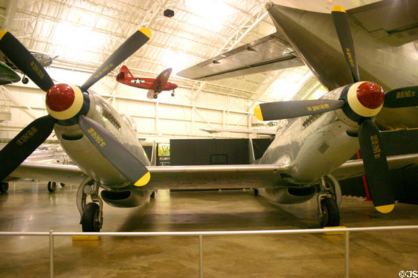 Wing between twin fuselages of North American F-82G Twin Mustang (1946-50s) at National Museum of USAF. Dayton, OH.