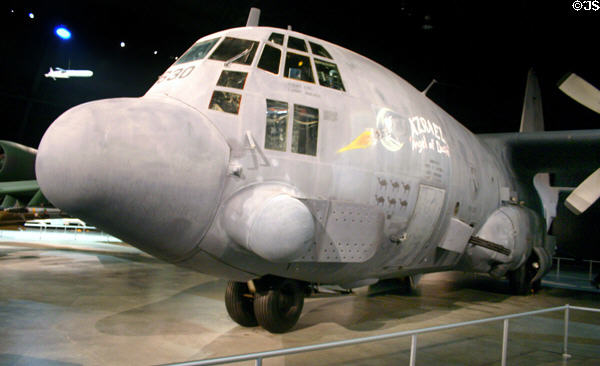 Lockheed AC-130A Spectre Gunship used in Iraq in 1991 modified from a C-130 Hercules (1950s) at National Museum of USAF. Dayton, OH.