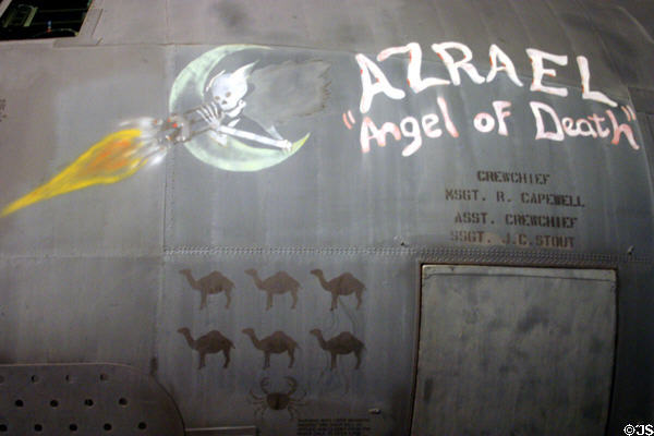 Nose art of Lockheed AC-130A Spectre Gunship Azrael used in Iraq in 1991 at National Museum of USAF. Dayton, OH.