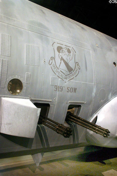 Machine guns of Lockheed AC-130A Spectre Gunship Azrael used in Iraq in 1991 at National Museum of USAF. Dayton, OH.