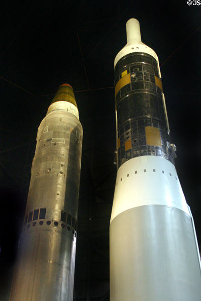 Ballistic missiles with Titan I (1962) on right at National Museum of USAF. Dayton, OH.