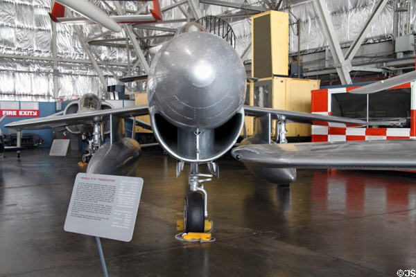 Nose of Republic XF-91 Thunderceptor (1949) first rocket powered interceptor at National Museum of USAF. Dayton, OH.