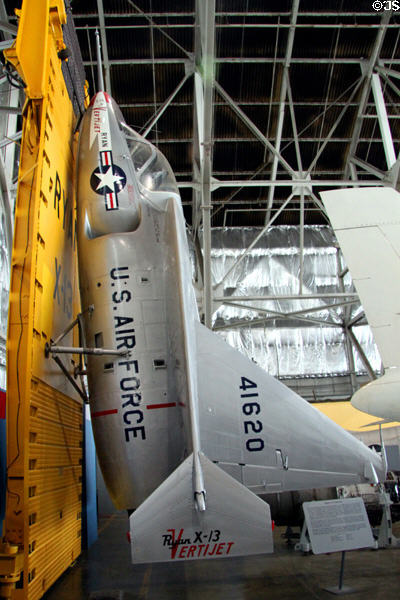 Side view of Ryan X-13 Vertijet (VTOL) (1956) at National Museum of USAF. Dayton, OH.