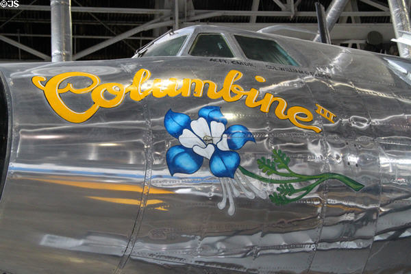 Nose art of Lockheed VC-121E Columbine III (1954-61) used by President Dwight Eisenhower at National Museum of USAF. Dayton, OH.
