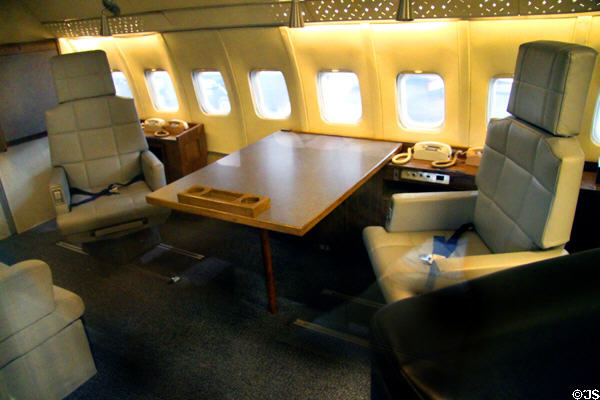 President's desk in Boeing VC-137C SAM 26000 (1962) presidential Air Force One at National Museum of USAF. Dayton, OH.