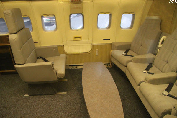 Area of Air Force One where Lyndon Johnson was sworn in as President (1964) at National Museum of USAF. Dayton, OH.