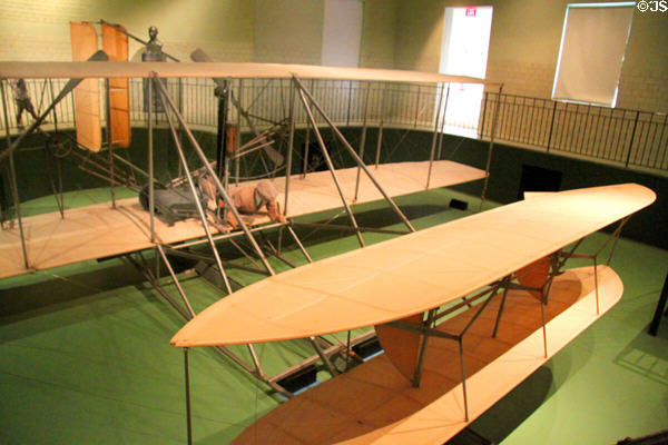 Wright Flyer III (1905) the first plane to be able to take off & land repeatedly at Wright Brothers Aviation Center. Dayton, OH. On National Register.