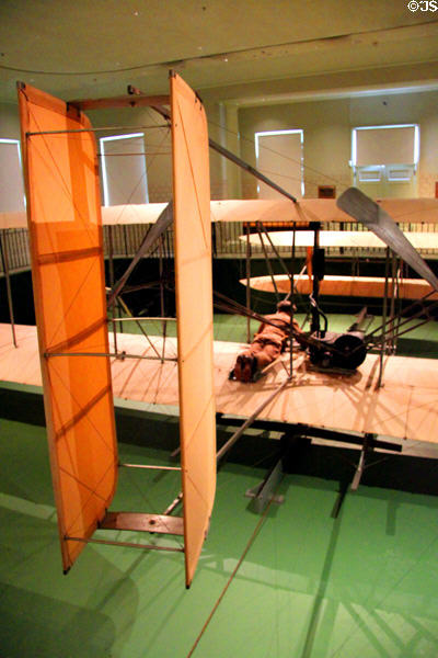 Tail view of Wright Flyer III (1905) at Wright Brothers Aviation Center. Dayton, OH.