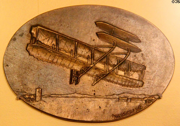 Medal of Wright Flyer (1979) by L. Zanelli at Wright Brothers Aviation Center. Dayton, OH.