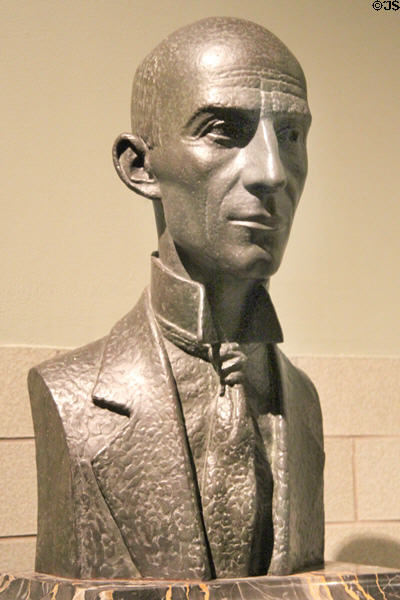 Wilbur Wright (1867-1912) bronze bust (c1940) by Seth M. Velsey at Wright Brothers Aviation Center. Dayton, OH.